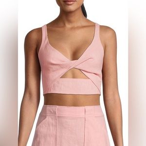 Bec & Bridge Bonnie Cut-Out Pink Crop Top Size 4 NWT
